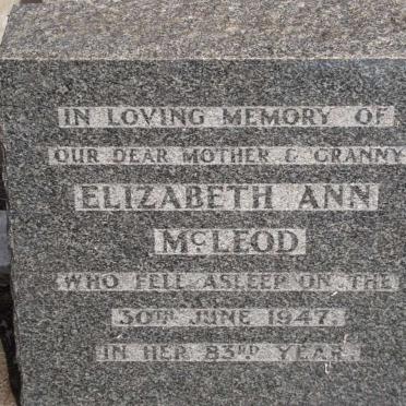 McLEOD Elizabeth Ann -1947