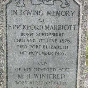MARRIOTT F. Pickford 1876-1935 &amp; M.H. Winifred 1880-1964