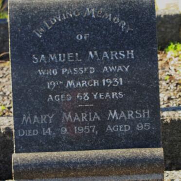 MARSH Samuel -1931 &amp; Mary Maria -1957