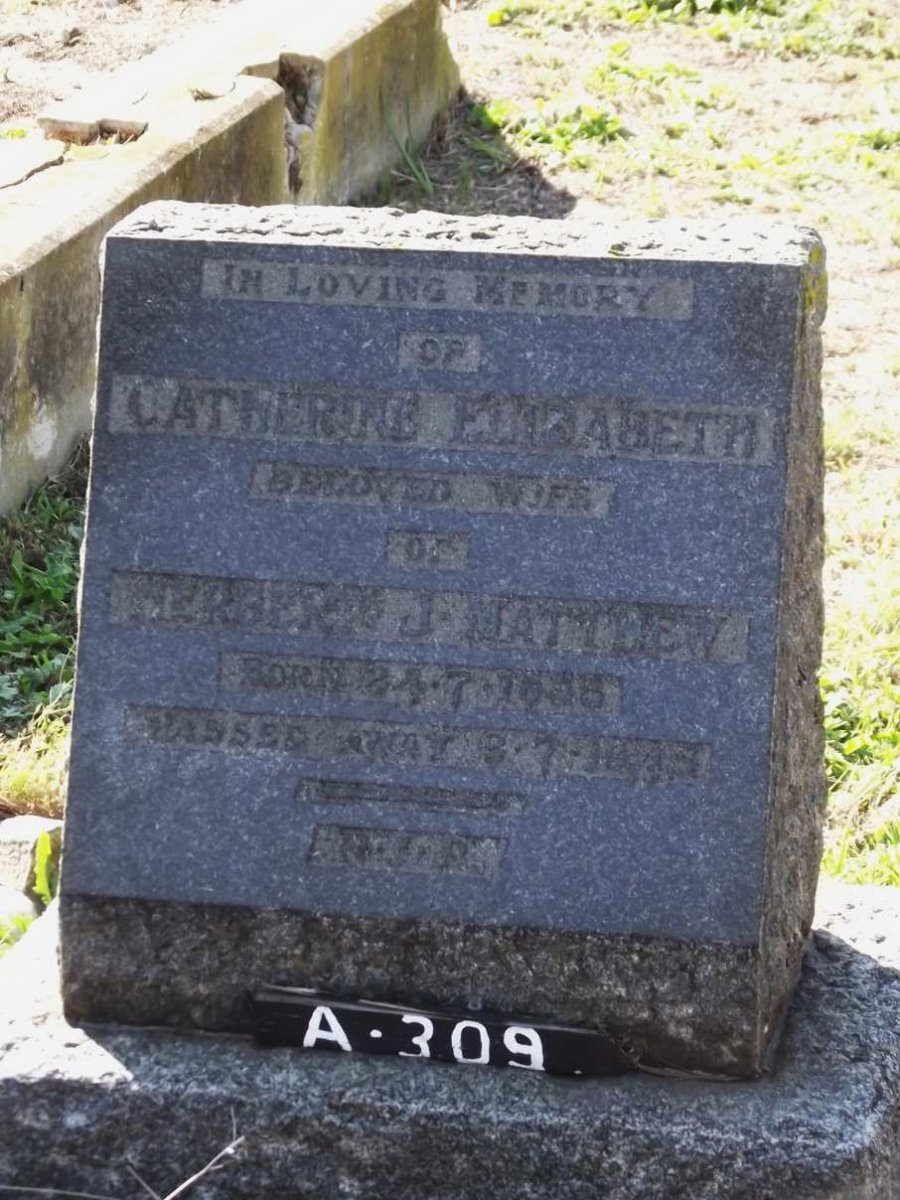 MATTHEW Catherine Elizabeth 1888-1945