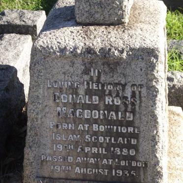 MACDONALD Donald Ross 1880-1935