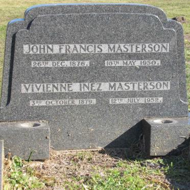 MASTERSON John Francis 1876-1950 &amp; Vivienne Inez 1879-1952