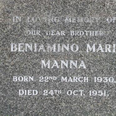 MANNA Benjamino Mario 1930-1951