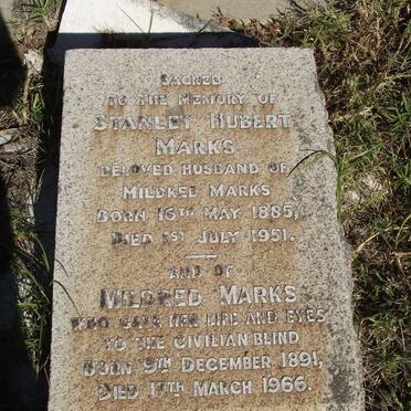 MARKS Stanley Hubert 1885-1951 &amp; Mildred 1891-1966