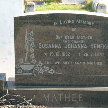MATHEE Susanna Johanna Beneke 1892-1970