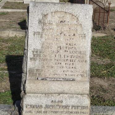 MORTIMER Mabel nee PETHERS -1926 :: PETHERS Thomas John Henry -1937 &amp; Julia Ann Mauger -1928 