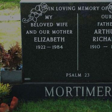 MORTIMER Arthur Richard 1910-1997 &amp; Elizabeth 1922-1984 