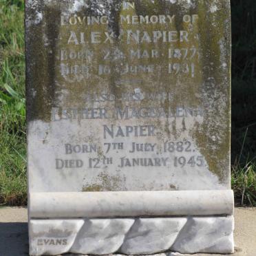 NAPIER Alex 1877-1931 &amp; Esther Magdalena 1882-1945