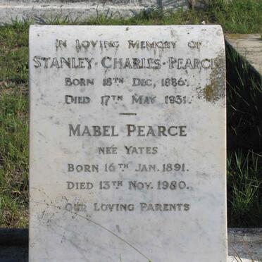 PEARCE Stanley Charles 1886-1931 &amp; Mabel YATES 1891-1980