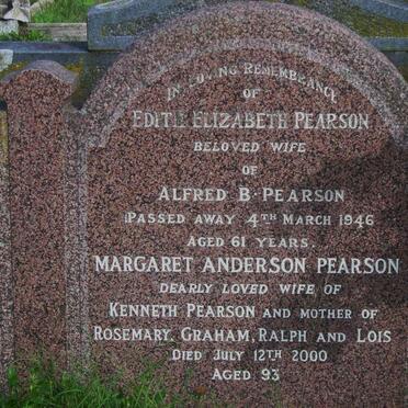 PEARSON Edith Elizabeth -1946 :: PEARSON Margaret Anderson -2000  