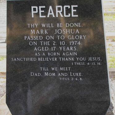 PEARCE Mark Joshua -1974 