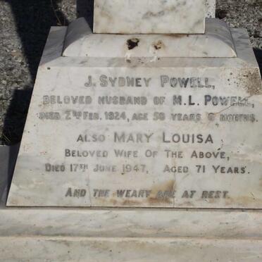 POWELL J. Sydney -1924 &amp; Mary Louisa -1947
