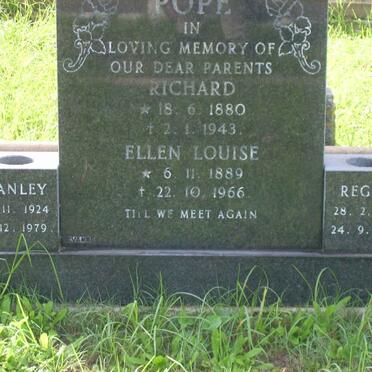 POPE Richard 1880-1943 :: POPE Ellen Louise 1889-1966 :: POPE Reggie 1922-1987 :: POPE Stanley 1924-1979