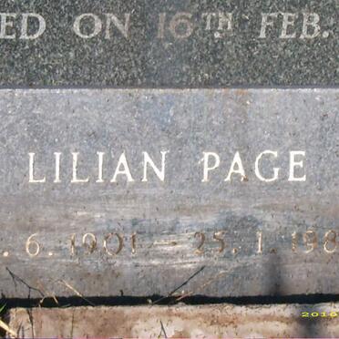 PAGE Lillian 1901-1987