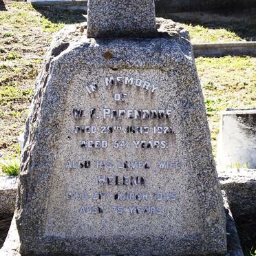 PAPENDORF W.F. -1921 &amp; Helena -1945