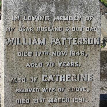 PATTERSON William -1946 &amp; Catherine -1951