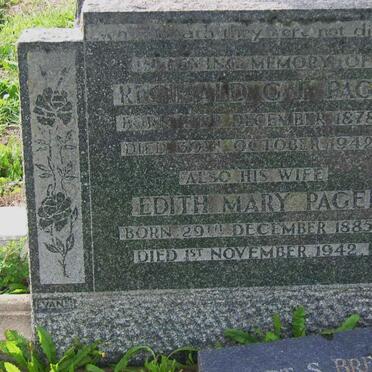 PAGE Reginald Gie 1878-1942 &amp; Edith Mary 1885-1942 :: BRETT ? S.