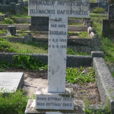 RAFTOPOULOS Telemachos 1903-1965 &amp; Barbara 1905-1991