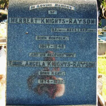 RAYSON Herbert, Knights 1867-1948 &amp; Emmie Angela 1874-1935