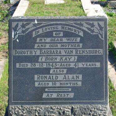 RENSBURG Dorothy Barbara, van nee KAY -1945 :: VAN RENSBURG Ronald Alan