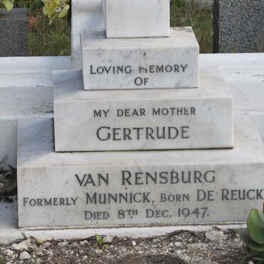 RENSBURG Gertrude, van nee DE REUCK formerly MUNNICK -1947