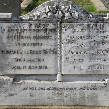 RETIEF Hermanus Le Roux 1898-1949 &amp; Nellie Zellah KELBRICK 1904-1991