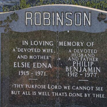 ROBINSON Philip Benjamin 1912-1977 &amp; Elsie Edna 1915-1971