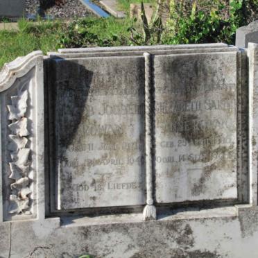 ROWAN Jacob Joubert 1871-1949  &amp; Elizabeth Sarah Anne 1886-1968