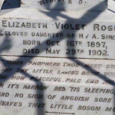 SINGER Elizabeth Violet Rose 1897-1902