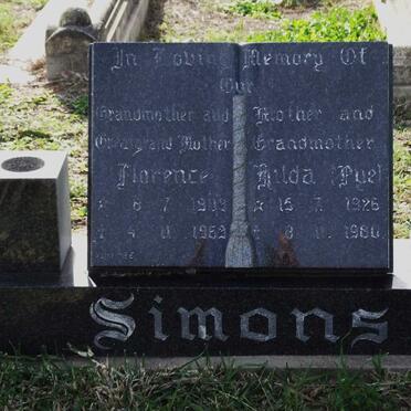 SIMONS Florence 1903-1969 :: SIMONS Hilda 1926-1980