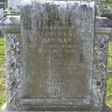 SNYMAN Henry Laurence Waldeck -1931