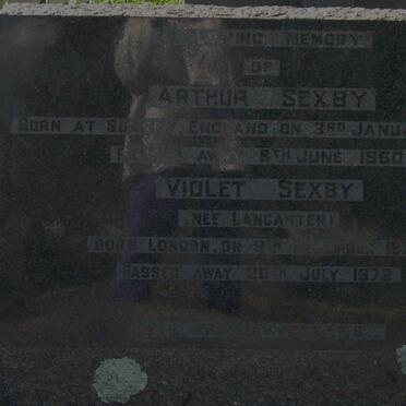 SEXBY Arthur 1878-1960 &amp; Violet LANCASTER 1879-1972