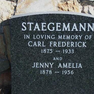 STAEGAMANN Carl Frederick 1875-1933 :: STAEGAMANN Jenny Amelia 1878-1956