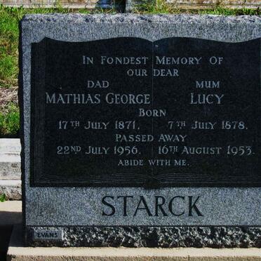 STARCK Mathias George 1871-1956 &amp; Lucy 1878-1953
