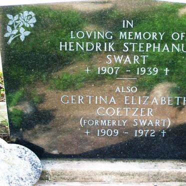 SWART Hendrik Stephanus 1907-1939 :: COETZER Gertina Elizabeth formerly SWART 1909-1972