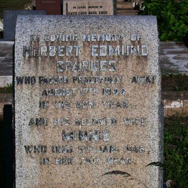 SPARKES Herbert Edmund -1944 &amp; Minnie  -1948