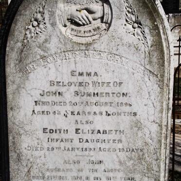 SUMMERTON John -1920 &amp; Emma -1896 :: SUMMERTON Edith -1893