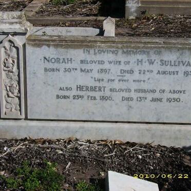 SULLIVAN Herbert W. 1896-1950 &amp; Norah 1897-1935