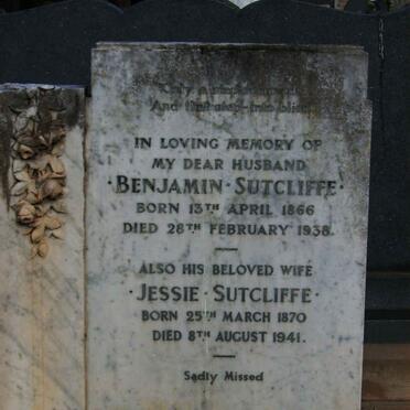 SUTCLIFFE Benjamin 1866-1938 &amp; Jessie 1870-1941