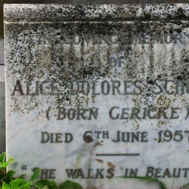 SCHOLTZ Alice Dolores nee GERICKE -1957