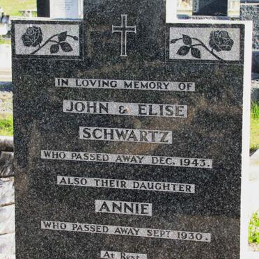 SCHWARTZ John -1943 &amp; Elize -1943 :: SCHWARTZ Annie -1930
