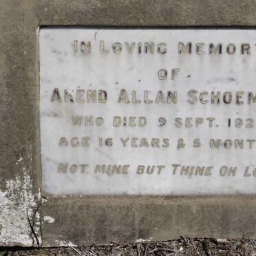 SCHOEMAN Arend Allan -1927