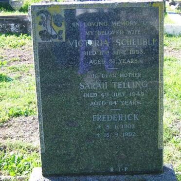 SCHEUBLE Victoria -1953 :: TELLING Sarah -1948 :: ? Frederick 1903-1992