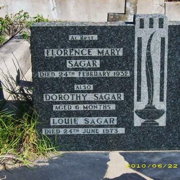 SAGAR Florence Mary -1932 :: SAGAR Dorothy -?? :: SAGAR Louie -1973