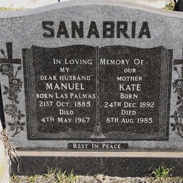 SANABRIA Manuel 1885-1967 &amp; Kate 1892-1985