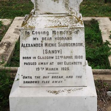 SAUNDERSON Alexander Michie 1889-1925