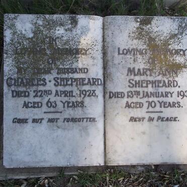 SHEPHEARD Charles -1928 &amp; Mary Ann -1939