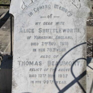 SHUTTLEWORTH Thomas Beaumont -1937 &amp; Alice -1916