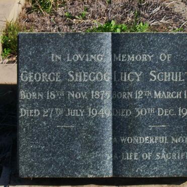 SHEGOG George 1875-1949 :: SCHULTZ Lucy 1866-1954