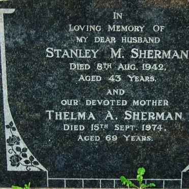 SHERMAN Stanley M. -1942 &amp; Thelma A. 1974